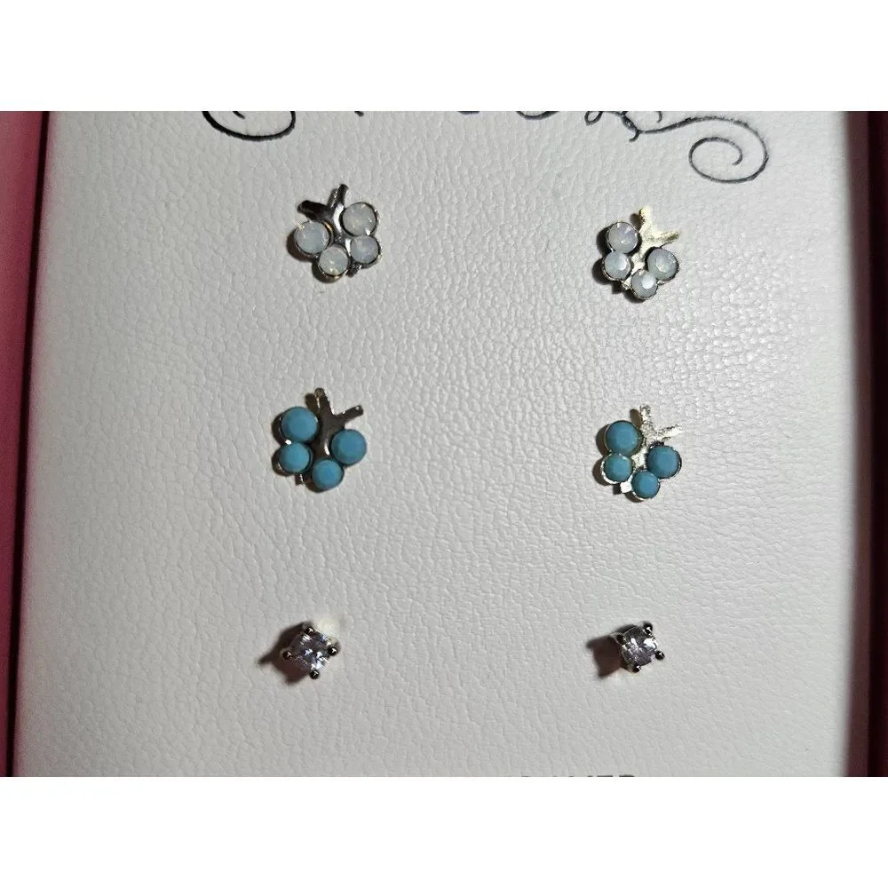 Sterling silver butterfly earring set